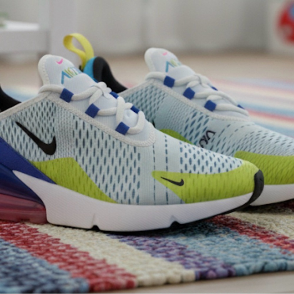 Nike Kids Sneakers - White with Blue and Pink Highlights